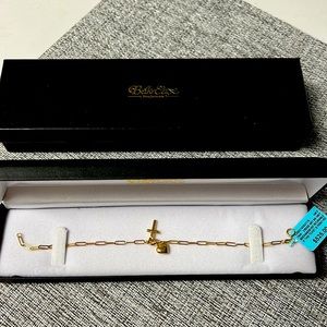 10K Heart and Cross Bracelet